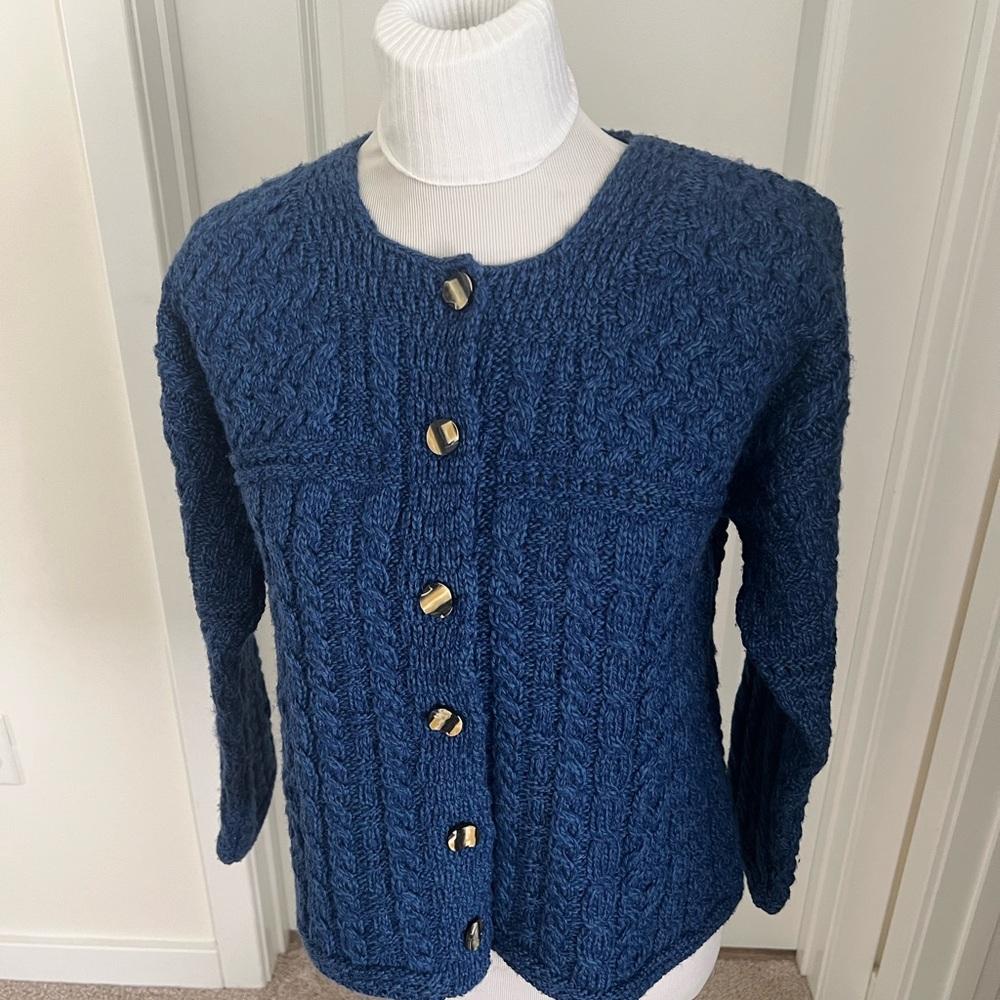 Irish Pure Wool Vintage Knit Cardigan